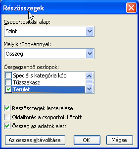 Adatok/Rszsszegek ablak